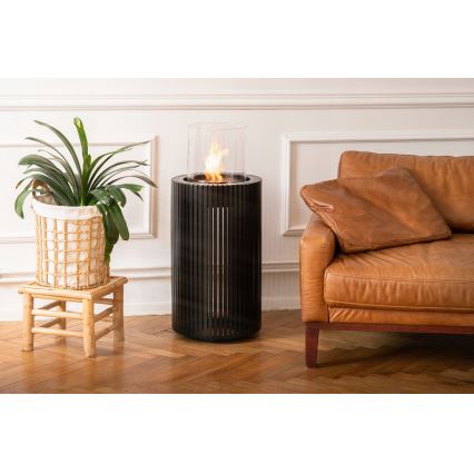 Planika - Caminetto BIO 87x37,6 cm 2,5kW nero + copertura protettiva