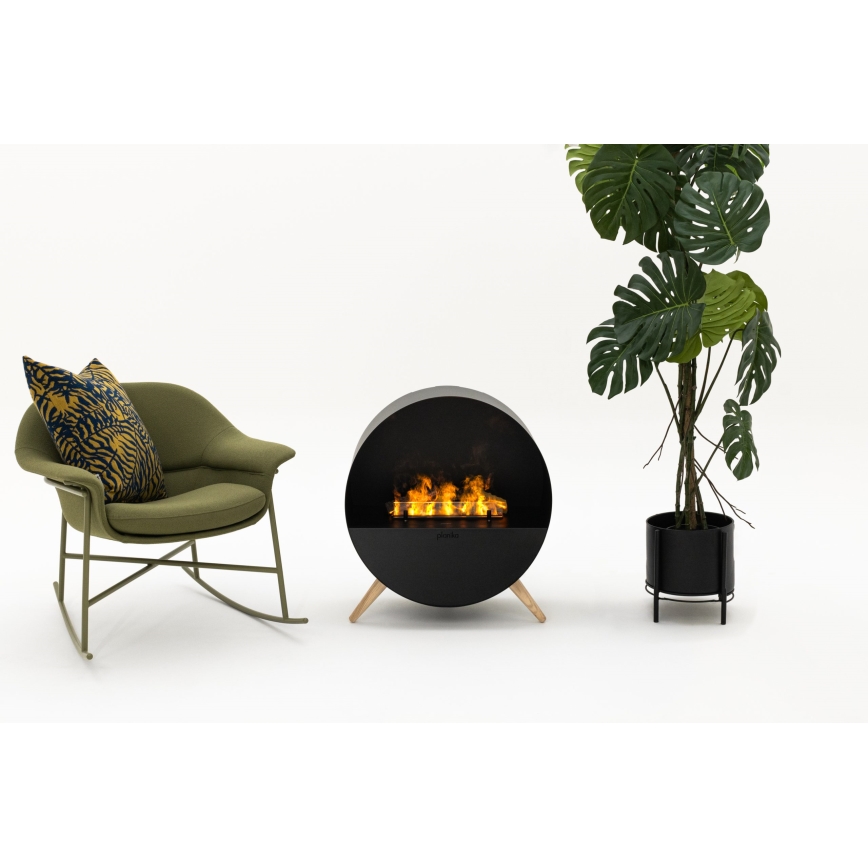 Planika - Camino a vapore acqueo con telecomando 72,9x65,3 cm 125W/230V nero