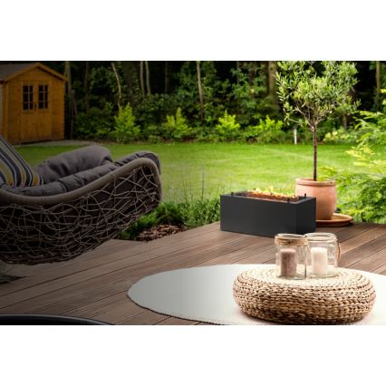 Planika - Caminetto a gas per esterni 41,4x69,8 cm 10kW 1xAAA nero + coperchio di protezione