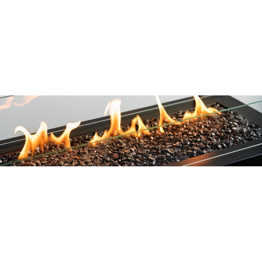Planika - Caminetto a gas per esterni 41,4x69,8 cm 10kW 1xAAA nero + coperchio di protezione