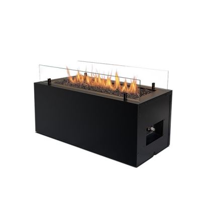 Planika - Caminetto a gas da esterno 41,4x69,8 cm 10kW nero + coperchio di protezione