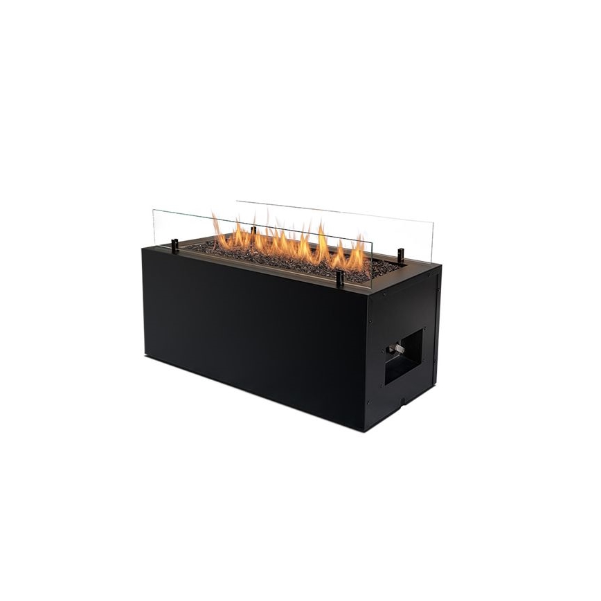Planika - Caminetto a gas per esterni 41,4x69,8 cm 10kW 1xAAA nero + coperchio di protezione