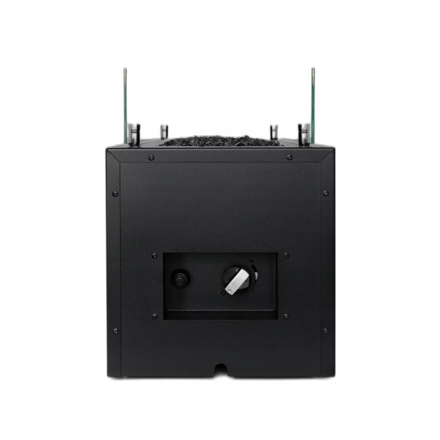 Planika - Caminetto a gas per esterni 41,4x69,8 cm 10kW 1xAAA nero + coperchio di protezione