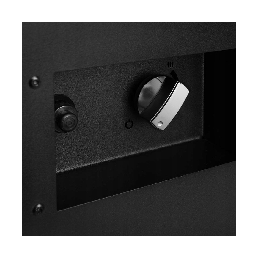Planika - Caminetto a gas per esterni 41,4x69,8 cm 10kW 1xAAA nero + coperchio di protezione