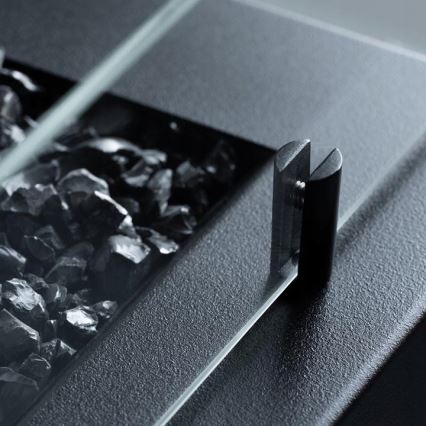 Planika - Caminetto a gas per esterni 41,4x69,8 cm 10kW 1xAAA nero + coperchio di protezione