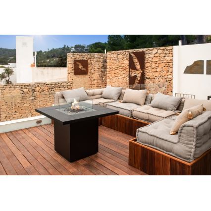 Planika - Caminetto a gas da esterno 79,7x90 cm 10kW 1xAAA nero + copertura di protezione