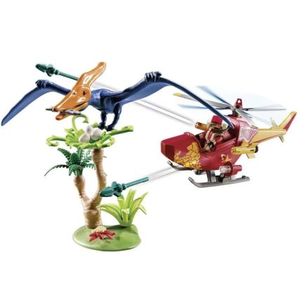 Playmobil - Set da costruzione per bambini elicottero con Pterodattilo 39 pz