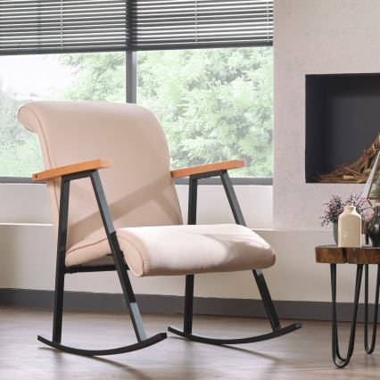 Poltrona a dondolo LUNI crema