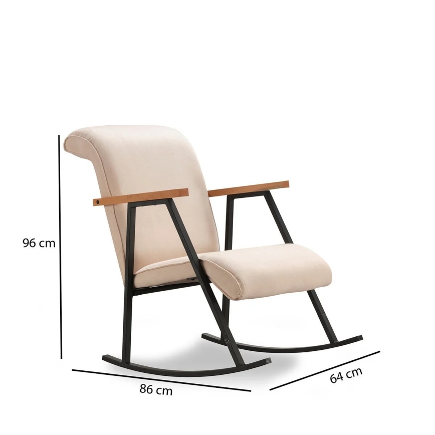 Poltrona a dondolo LUNI crema