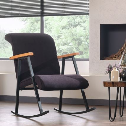 Poltrona a dondolo LUNI nera