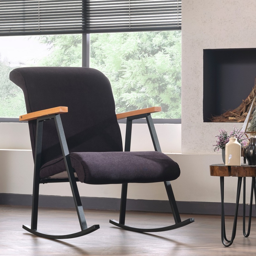 Poltrona a dondolo LUNI nera