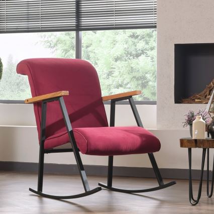 Poltrona a dondolo LUNI rossa