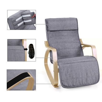 Poltrona a dondolo RESTLY grigia