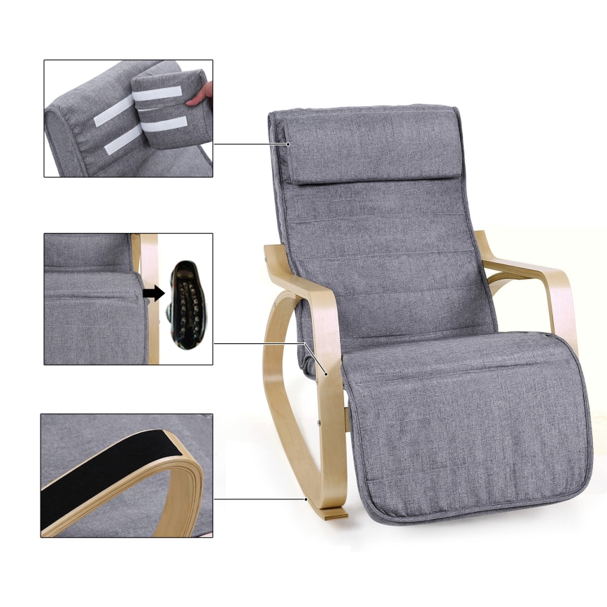 Poltrona a dondolo RESTLY grigia