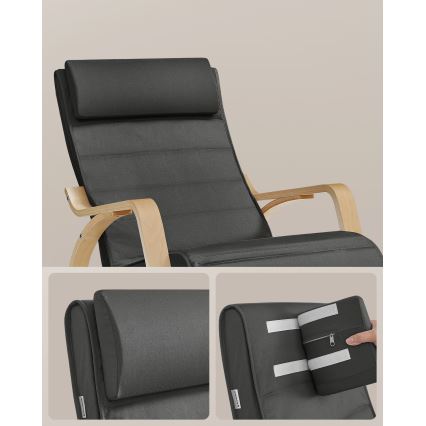 Poltrona a dondolo RESTLY grigio scuro