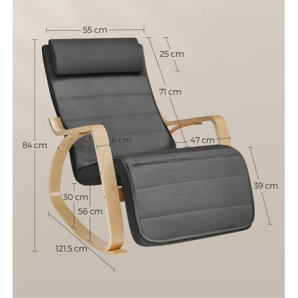 Poltrona a dondolo RESTLY grigio scuro