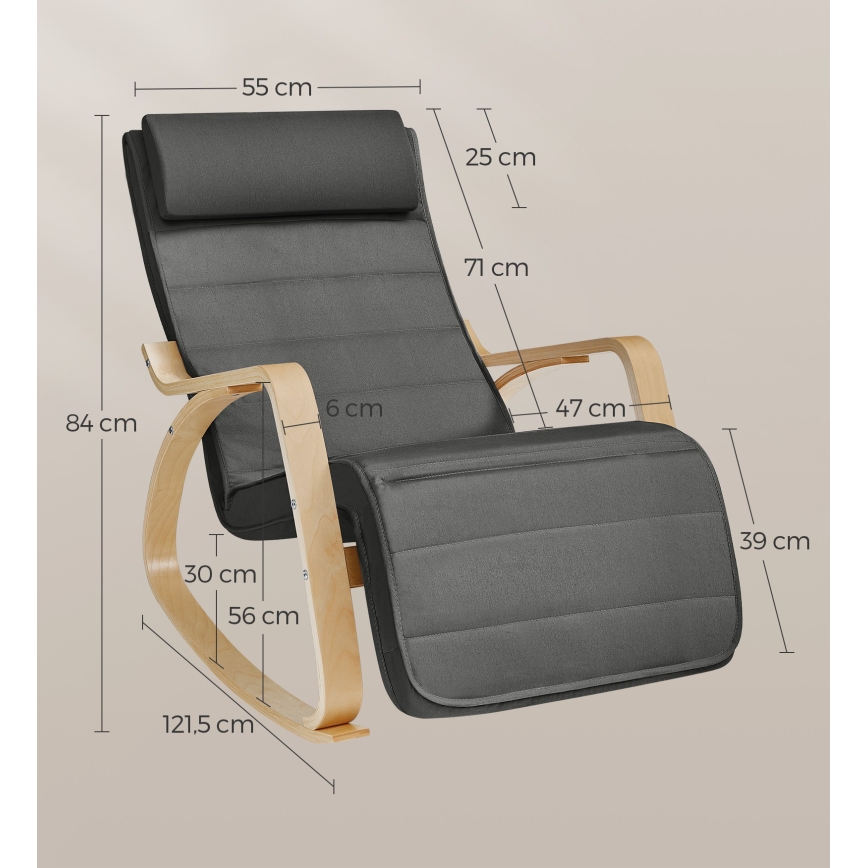 Poltrona a dondolo RESTLY grigio scuro