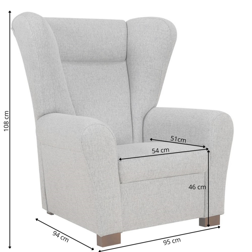 Poltrona con ali VIVA blu