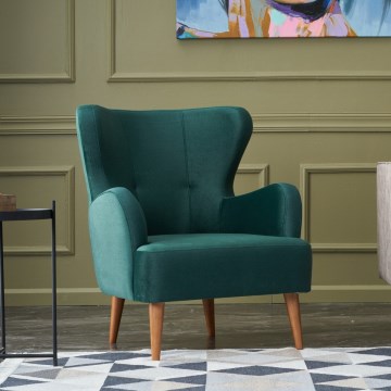 Poltrona con schienale ad ali NEKO verde