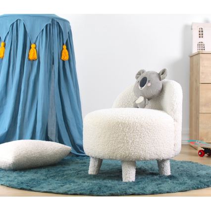Poltrona per bambini PIXI, diametro 46 cm, bianca