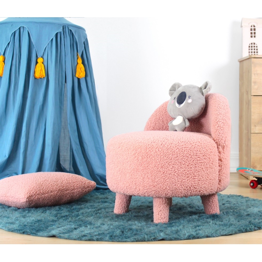 Poltroncina per bambini PIXI, Ø 46 cm, rosa