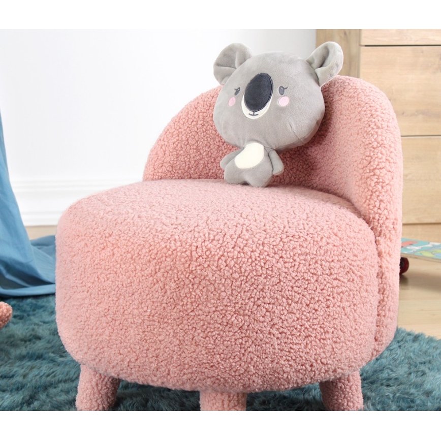 Poltroncina per bambini PIXI, Ø 46 cm, rosa