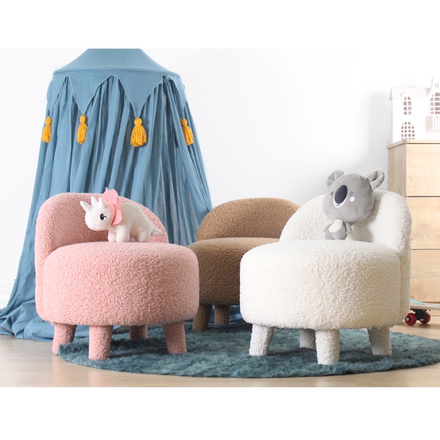 Poltroncina per bambini PIXI, Ø 46 cm, rosa