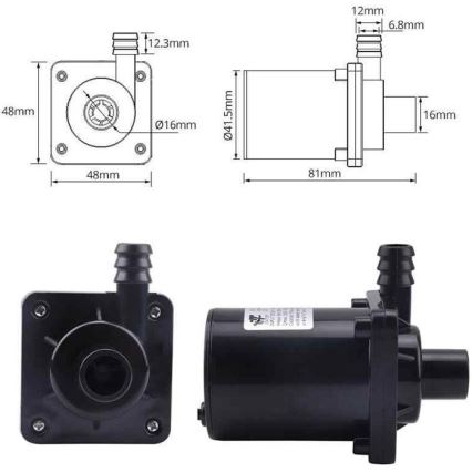 Pompa 6–12 V, portata 700 l/h