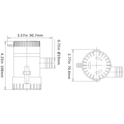 Pompa di sentina sommergibile per barca 12V 47 l/min