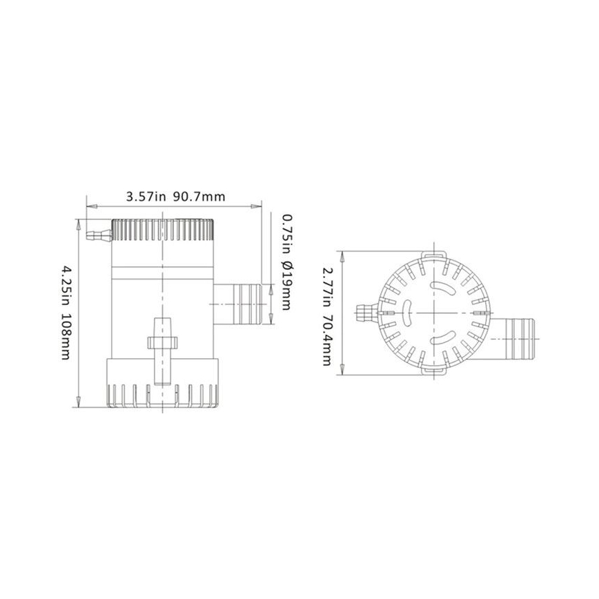 Pompa di sentina sommergibile per barca 12V 47 l/min