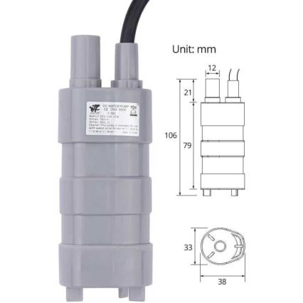 Pompa sommersa 12V, 600 L/h