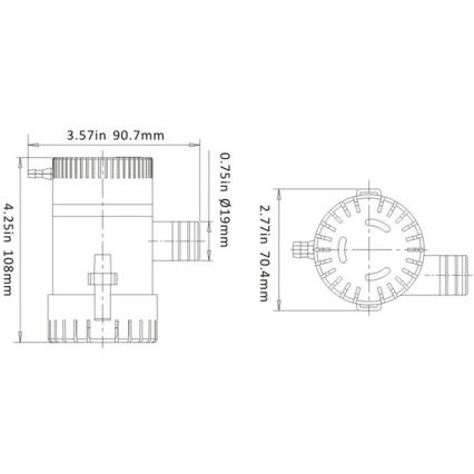 Pompa sommersa per imbarcazione 24 V, 47 l/min