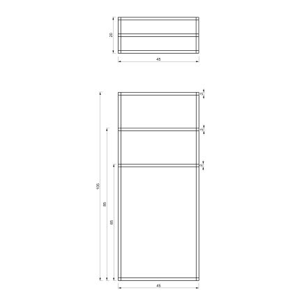 Porta asciugamani 105x45 cm nero