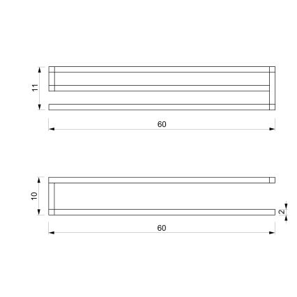 Porta asciugamani da parete 10x60 cm bianco