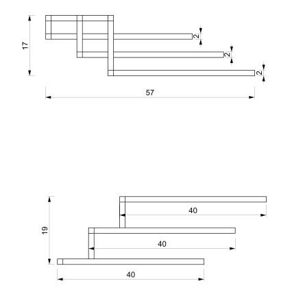 Porta asciugamani da parete 19x58 cm nero