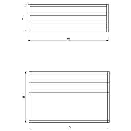 Porta asciugamani da parete 37x60 cm nero