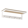 Porta asciugamani da parete con ripiano 10x40 cm bianco
