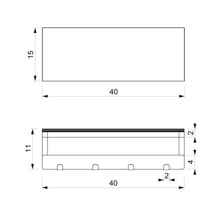 Porta asciugamani da parete con ripiano 10x40 cm nero