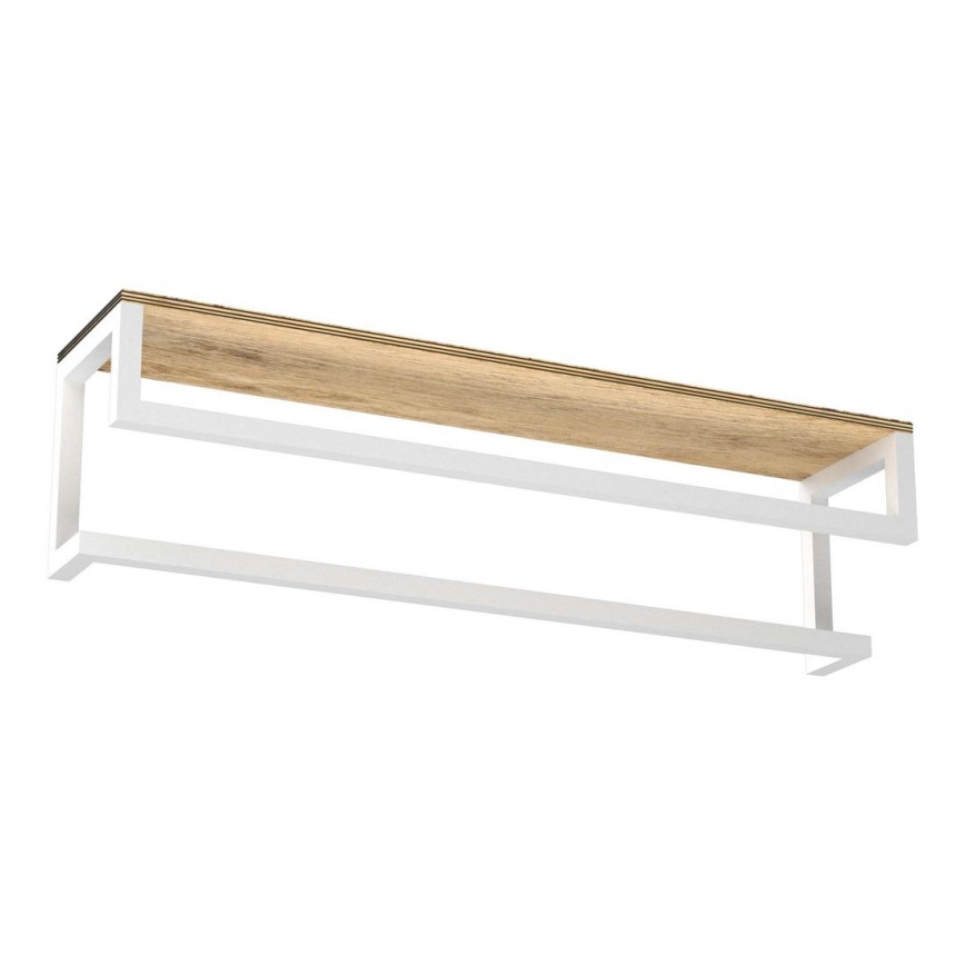Porta asciugamani da parete con ripiano 14x60 cm bianco