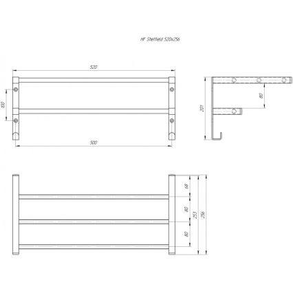 Porta asciugamani per termoarredo da bagno HF SHEFFIELD 52x25,6 cm, bianco