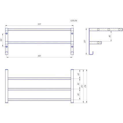 Porta asciugamani per termosifone da bagno HF SHEFFIELD 52x25,6 cm nero