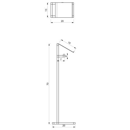 Porta carta igienica 71x20 cm bianco