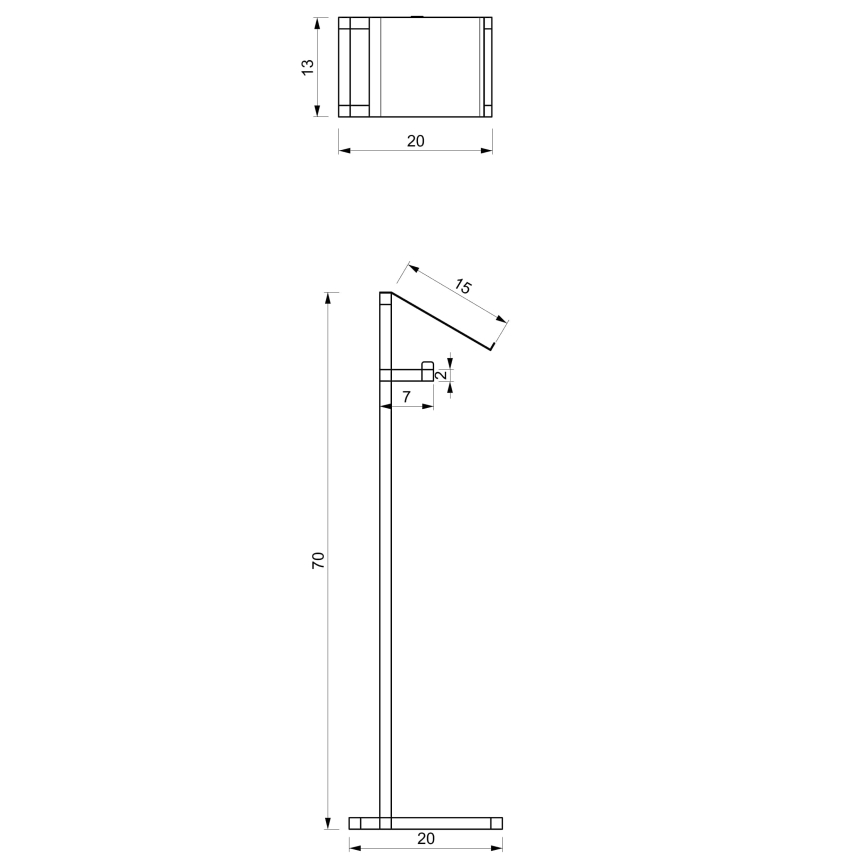 Porta carta igienica 71x20 cm bianco