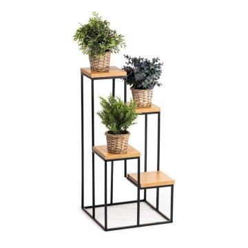 Porta piante KASKADA 70x34 nero/marrone