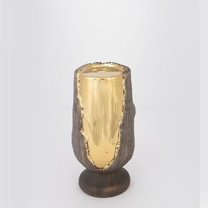 Portacandela 20x10 cm oro/marrone