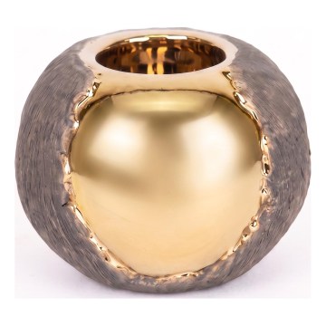Portacandela 7,5x10,5 cm dorato/marrone