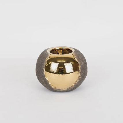 Portacandela 7,5x10,5 cm dorato/marrone