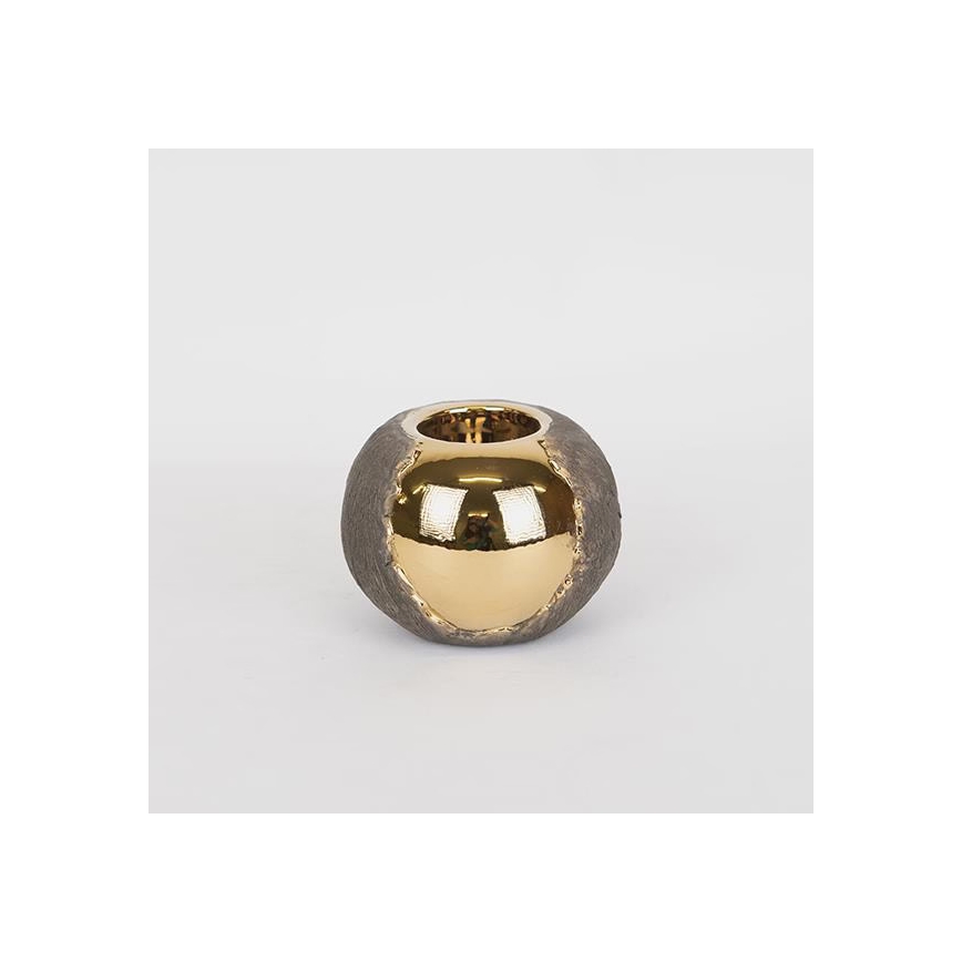 Portacandela 7,5x10,5 cm dorato/marrone