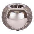 Portacandele 7,5x10,5 cm argento/marrone