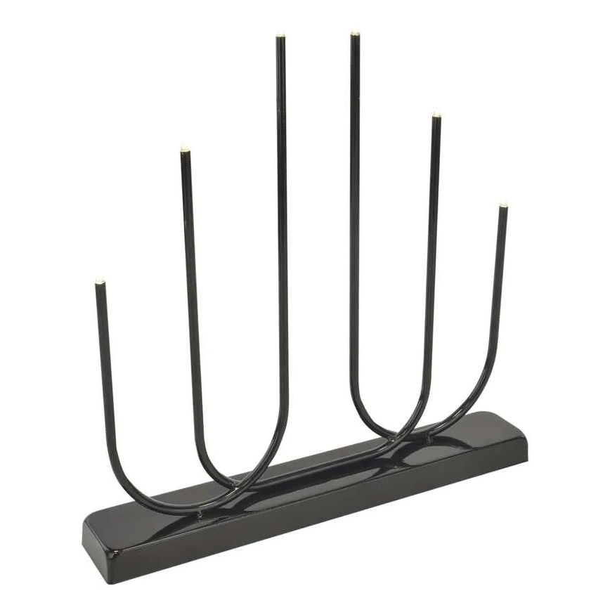 Portacandele natalizio a LED 6xLED/2xAA nero